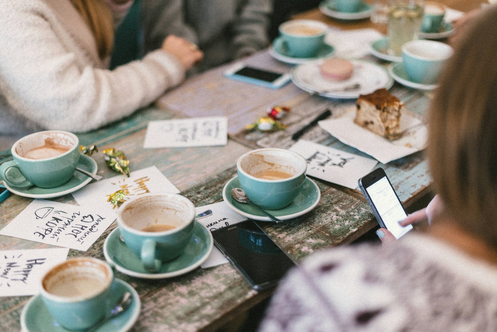 Coffee cup and saucer on a table