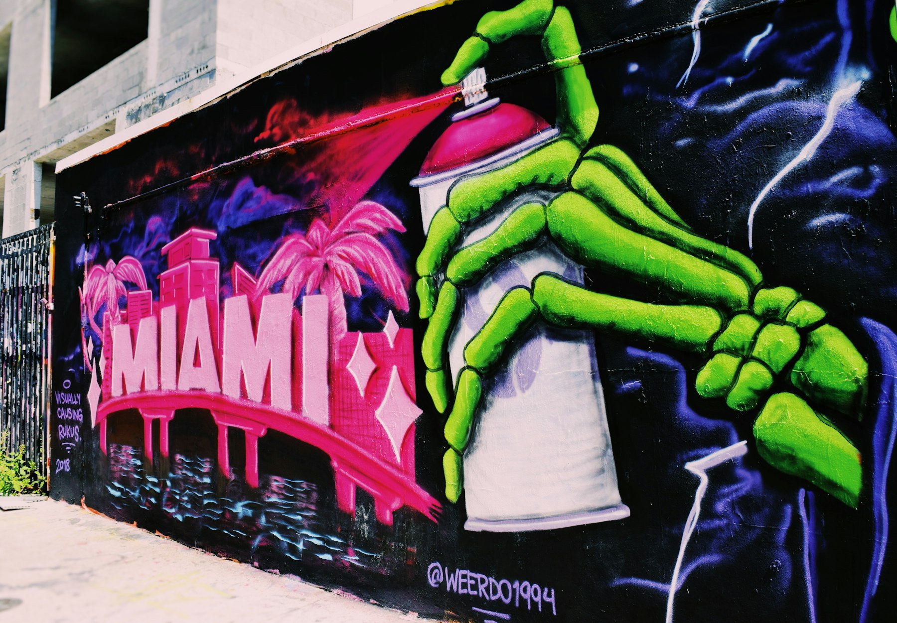 A bold Miami street art mural in Wynwood